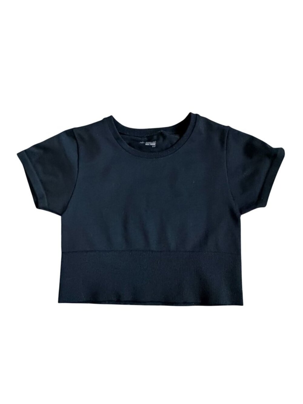 OFFLINE By Aerie Sidewalk Seamless Cropped T-Shirt-Black-Small-GUC